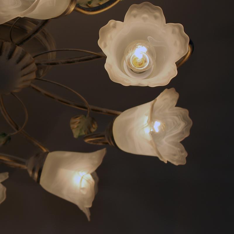  Светильник "Флорин" 181 (Плафон 62333) НПБ 01-8х60-101 Е14 ИУ бел. зол. Элетех 1005404181 фото в каталоге от BTSprom.by