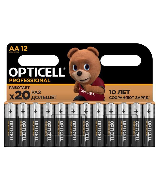 элемент питания алкалиновый aa/lr6 (блист. 12шт) professional opticell 5052005 от BTSprom.by