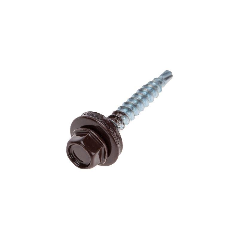 саморез кровельный 4.8х35мм окрашенный ral 8017 короб (уп.250шт) kranz 1202-4835-3 от BTSprom.by