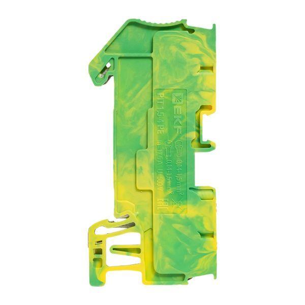  Колодка клеммная пружинная 1.5 Push-in 4 вывода земля EKF PIT-1.5-4-pe фото в каталоге от BTSprom.by