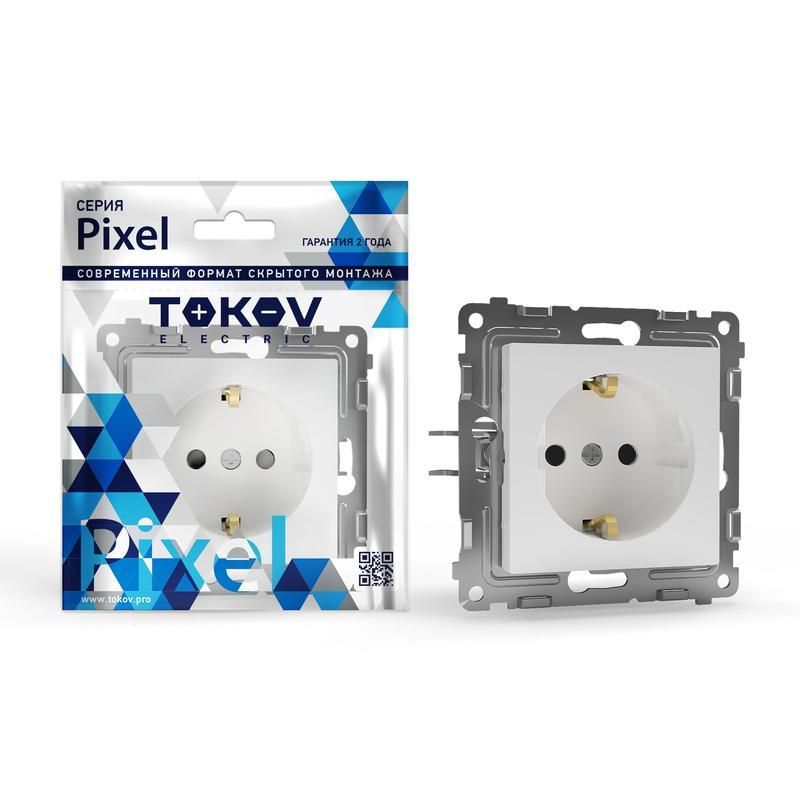 розетка 1-м сп pixel 16а ip20 с заземл. механизм бел. tokov electric tke-px-r1z-c01 от BTSprom.by