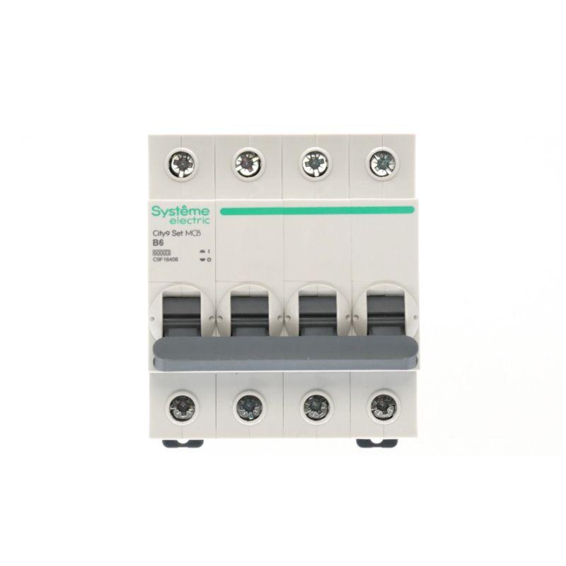  Выключатель автоматический 4п City9 Set (АВ) B 6А 6кА 400В SE C9F16406 фото в каталоге от BTSprom.by