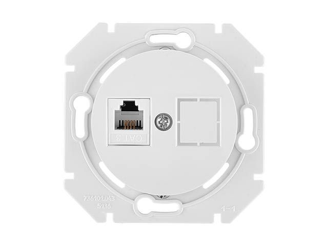 розетка 1-ая телефонная (скрытая) белая, прованс, bylectrica тр4-6301 от BTSprom.by