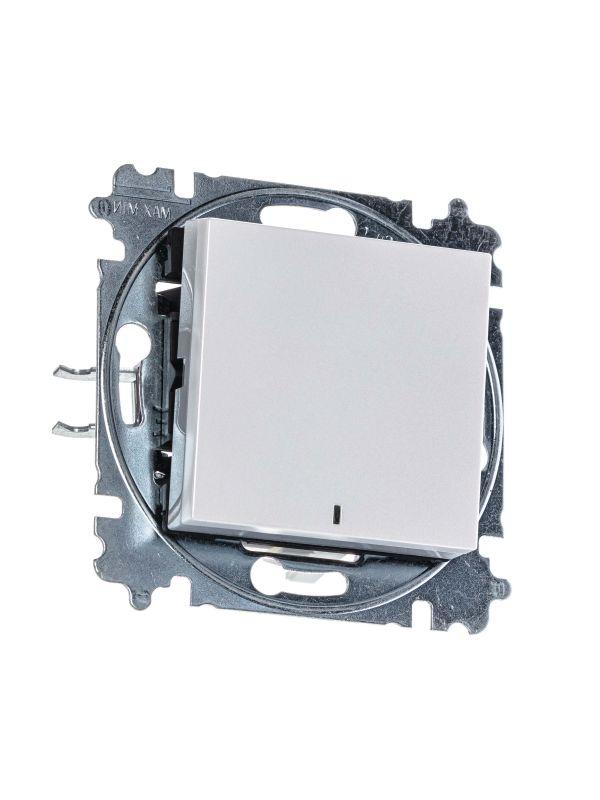  Выключатель 1-кл. СП Levit IP20 с подсветкой жемчуж./ледяной ABB 2CHH590146A6068 фото в каталоге от BTSprom.by