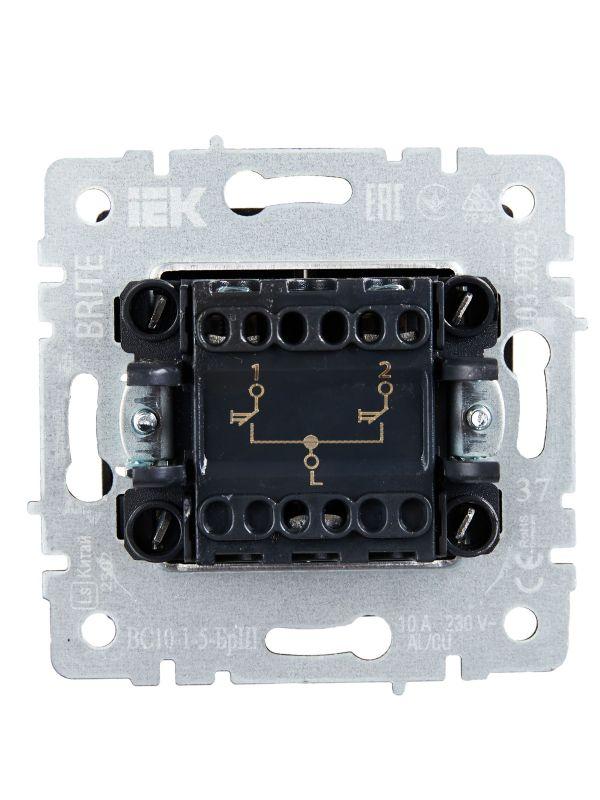  Выключатель жалюзи СП BRITE ВС10-1-5-БрШ 10А механизм шампань IEK BR-V15-0-10-K37 фото в каталоге от BTSprom.by