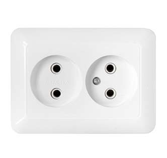 розетка 2-м сп 16а ip20 без заземл. бел. bylectrica рс16-301 от BTSprom.by