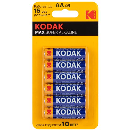 элемент питания алкалиновый aa/lr6 1.5в max super alkaline (блист. 6шт) kodak б0064203 от BTSprom.by