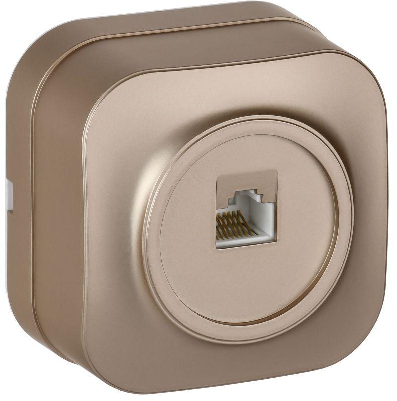 розетка компьютерная оп rj45 кат.5e glory рк10-хшм шампань матов. iek ekh10-k37m от BTSprom.by