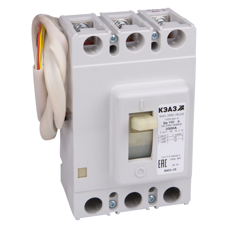  Выключатель автоматический 3п 100А 750Im 20кА ВА51-35М1-341810 УХЛ3 690В AC НР=24В AC/DC КЭАЗ 250422 фото в каталоге от BTSprom.by