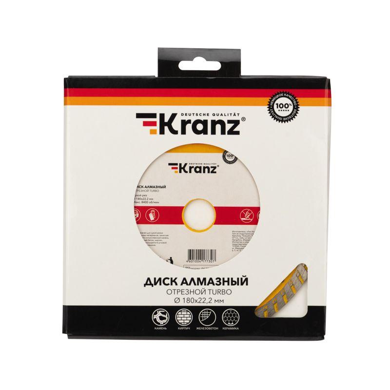  Диск отрезной алмазный Turbo 180х22.2мм Kranz KR-90-0123 фото в каталоге от BTSprom.by