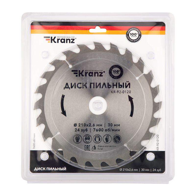  Диск пильный 210мм х24зуб х30мм Kranz KR-92-0120 фото в каталоге от BTSprom.by