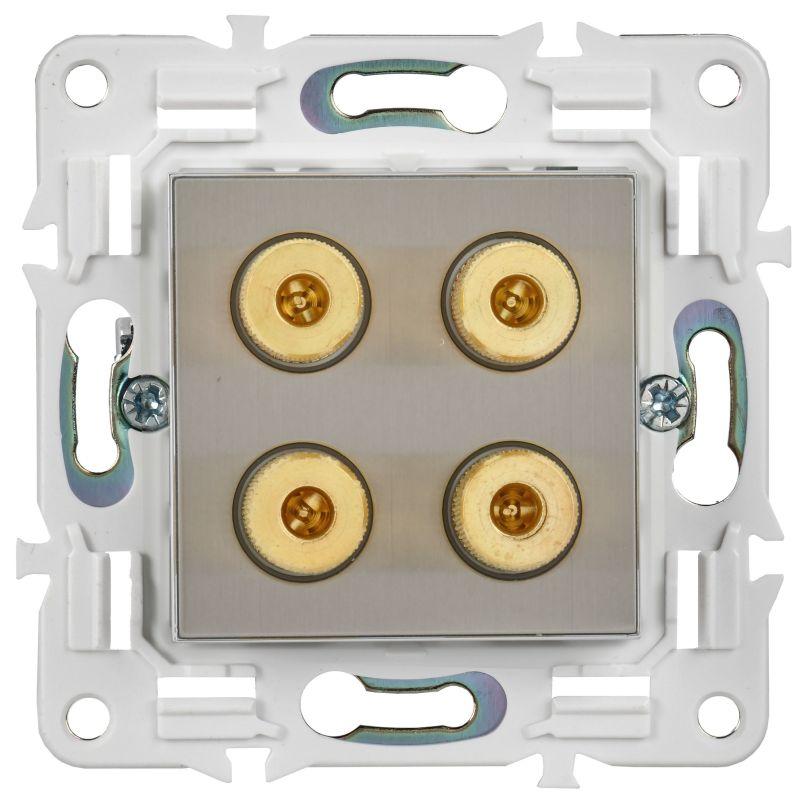  Аудиорозетка 4-м SKANDY SK-A01N никель IEK SK-S40-K50 фото в каталоге от BTSprom.by