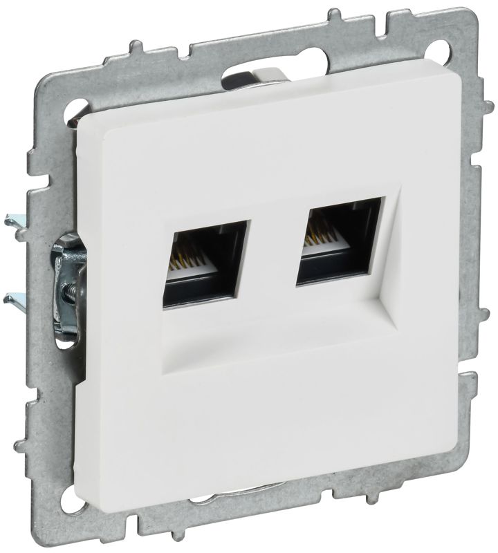 розетка компьютерная 2-м сп brite рк10-2-браб rj45 кат.5e механизм арктич. бел. iek br-k20-1-k91 от BTSprom.by