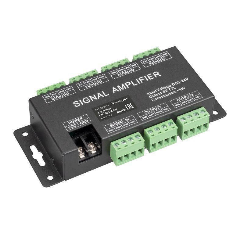 усилитель сигнала ln-spi-6ch (5-24в) (ip20 металл) arlight 033094 от BTSprom.by