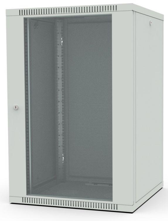 шкаф настенный wall boх 19дюйм 18u 600х600х490 дверь стеклян. ral7035 сер. filum fl-wb-1866gm-gy от BTSprom.by