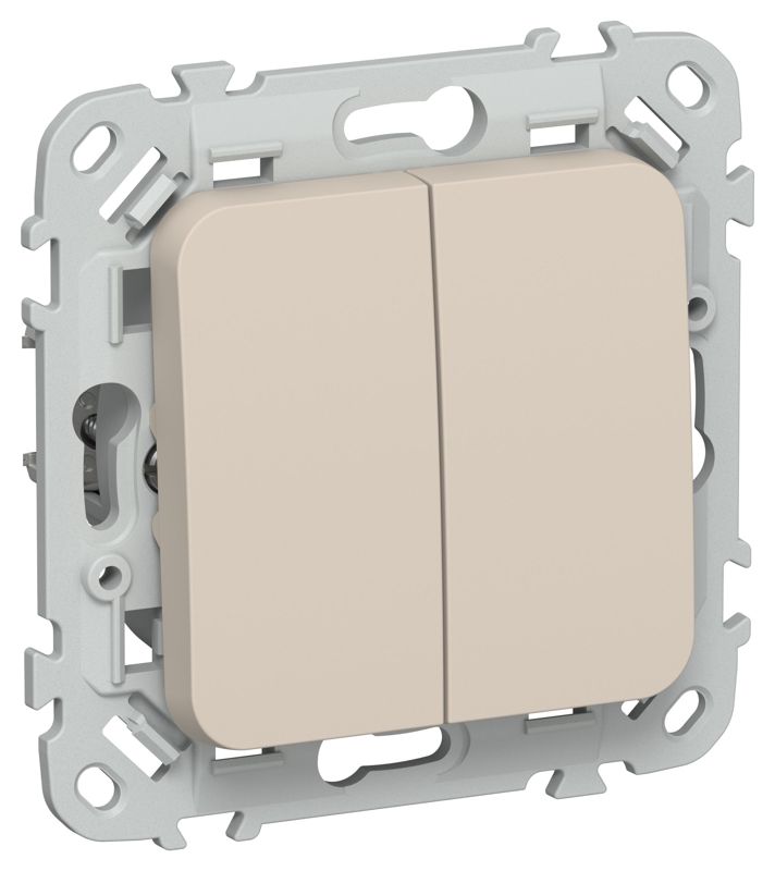 выключатель проходной 2-кл. сп flite вс62-1-0-флл 10а механизм льняной iek fi-v22-0-10-1-k88 от BTSprom.by