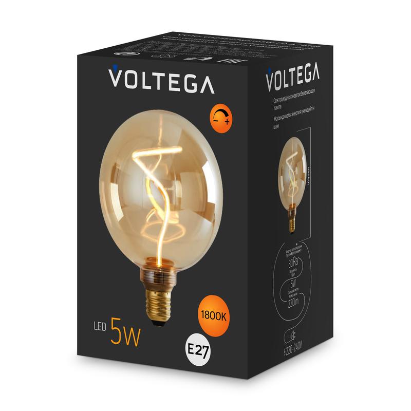 Лампа светодиодная Loft Led G125 5Вт 1800К E27 DIM Voltega 8536 фото в каталоге от BTSprom.by