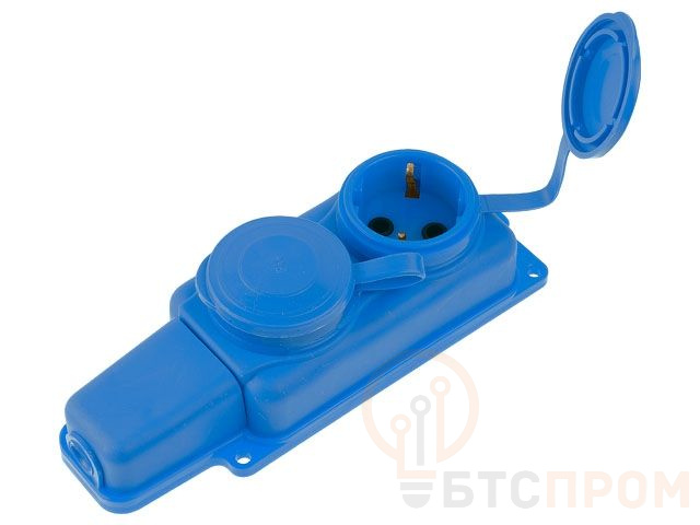 Розетка 2-ая переносная (с/з, 16А, 250В, брызг. защ.) каучук, синяя Юпитер (РП 16-232 С) (ЮПИТЕР) JP7601-07 фото в каталоге от BTSprom.by  Розетка 2-ая переносная (с/з, 16А, 250В, брызг. защ.) каучук, синяя Юпитер (РП 16-232 С) (ЮПИТЕР) JP7601-07 фото в каталоге от BTSprom.by