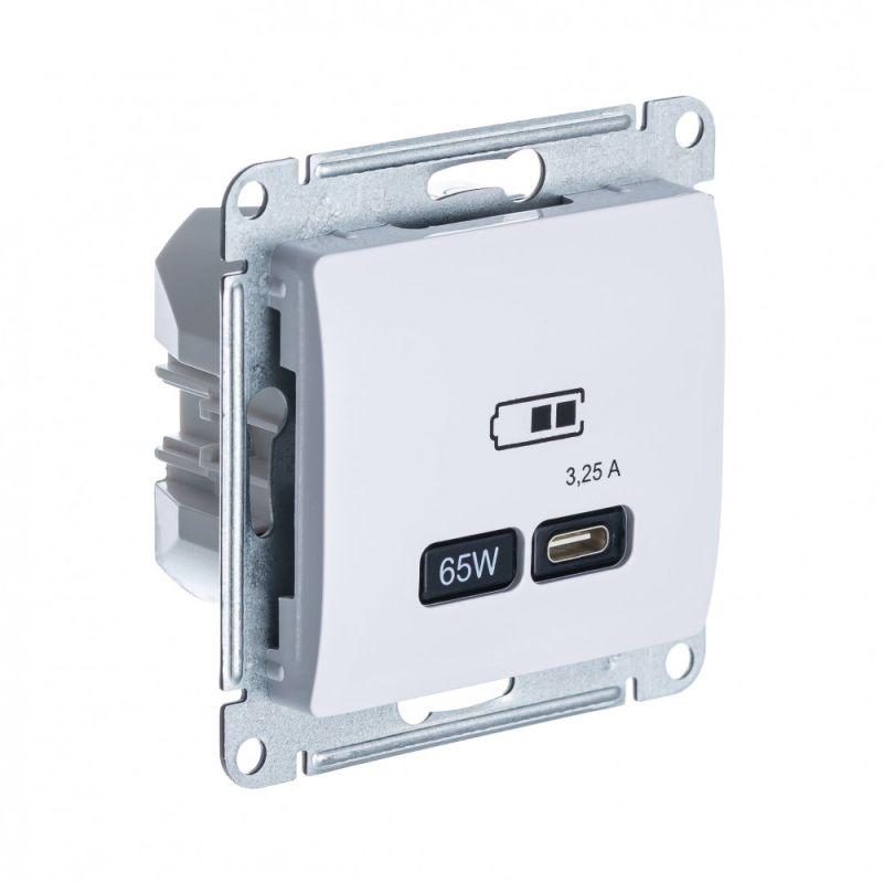 розетка usb glossa тип c 65вт qc pd высокоскор. зу механизм бел. se gsl000127 от BTSprom.by