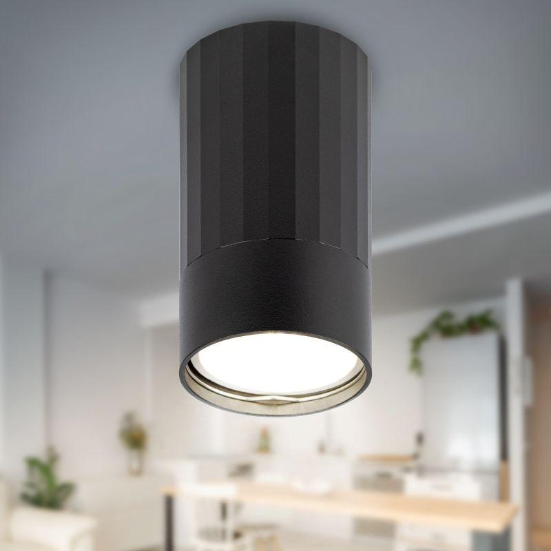 светильник ol32 bk mr16 gu10 ip20 настен./потолочн. спот черн. эра б0056376 от BTSprom.by