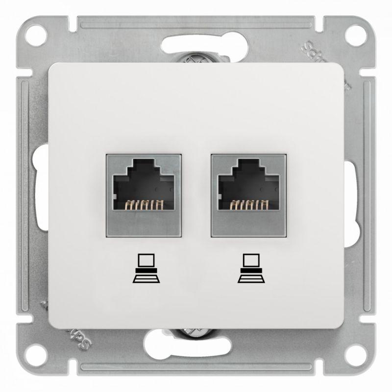розетка компьютерная 2-м glossa rj45 кат.5e механизм бел. se gsl000185kk от BTSprom.by