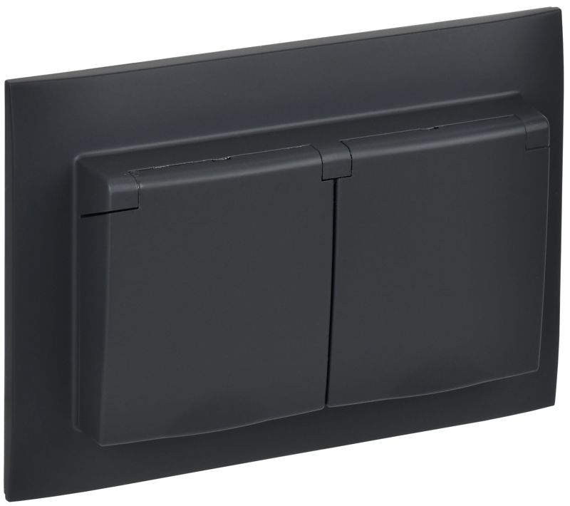 розетка 2-м skandy 16а ip44 с крышкой в сборе sk-r12g графит iek sk-r26-16-44-k53-f от BTSprom.by