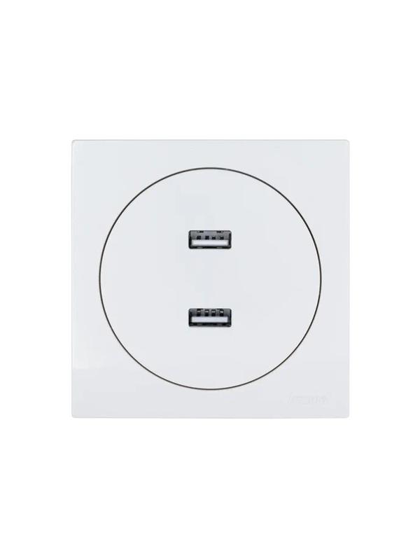  Розетка 2-м СП OSEN USB разъем бел. LEZARD 743-0288-192 фото в каталоге от BTSprom.by