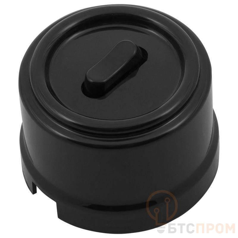  Выключатель проходной 1-кл. (клавишный) пластик черн. Bironi B1-221-23 фото в каталоге от BTSprom.by