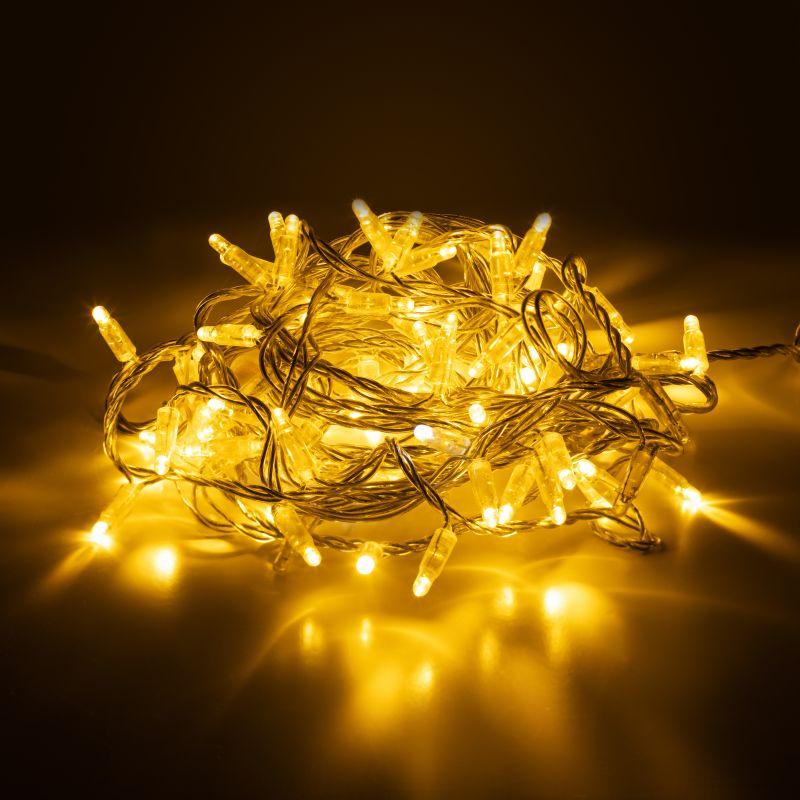 гирлянда светодиодная "нить" 3м 30led тепл. бел. ip65 220в бел. мерцание провод прозр. пвх (без шнура питания) эра б0051887 от BTSprom.by