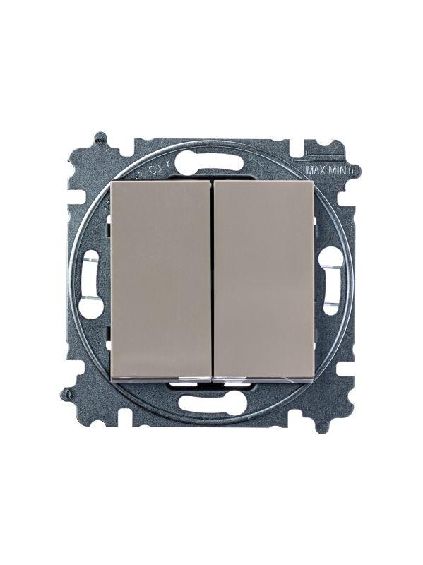  Переключатель 2-кл. СП Levit IP20 кофе макиато/бел. ABB 2CHH595245A6018 фото в каталоге от BTSprom.by