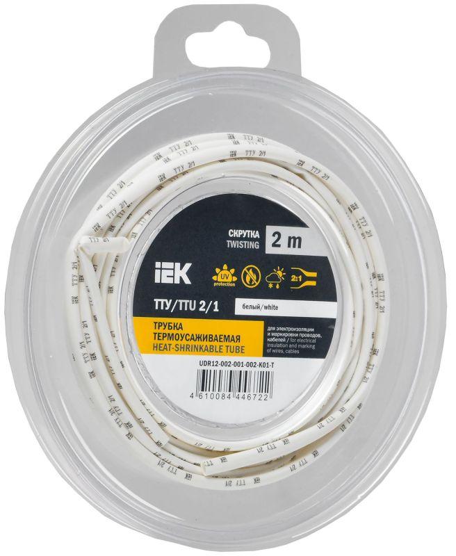 трубка термоусадочная тту нг-ls 2/1 бел. (уп.2м) iek udr12-002-001-002-k01-t от BTSprom.by