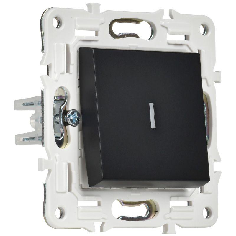  Выключатель 1-кл. SKANDY 10А SK-V07Bl с индикацией черн. IEK SK-V10-1-10-K02 фото в каталоге от BTSprom.by