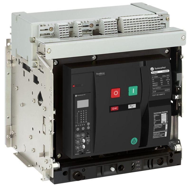 выключатель автоматический acb2 4000а 100кa 4p выкл. гп 6.0h sgr. 8no+8nc mch+xf+mx ac 230в se spa40h404dhnn58g от BTSprom.by