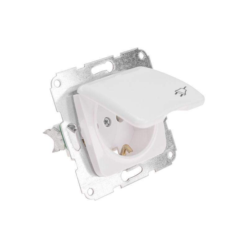  Розетка 1-м СП 16А DEA с заземл. с крышкой механизм бел. Kranz KR-78-0213 фото в каталоге от BTSprom.by