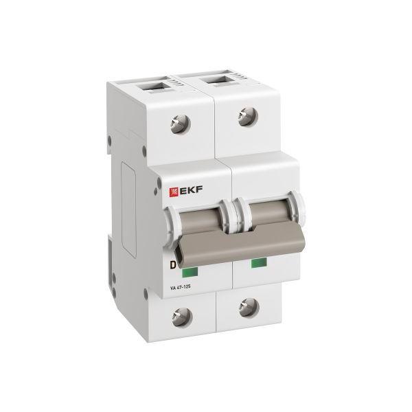 выключатель автоматический модульный 2п d 100а 15ка ва 47-125 proxima ekf mcb47125-2-100d от BTSprom.by