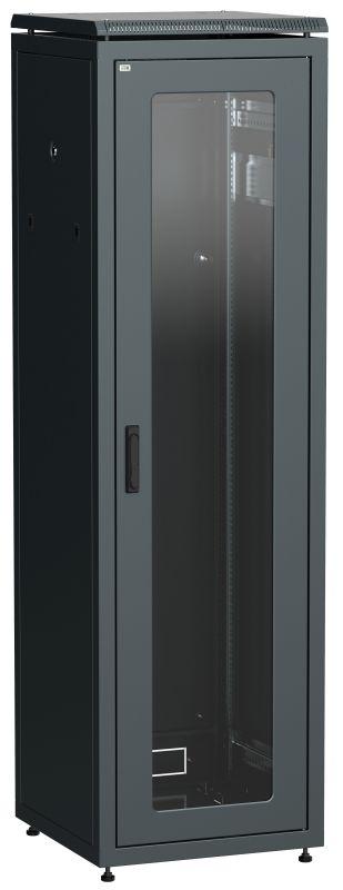 шкаф сетевой 19дюйм linea n 47u 600х600мм стекл. передн. дверь черн. itk ln05-47u66-g от BTSprom.by