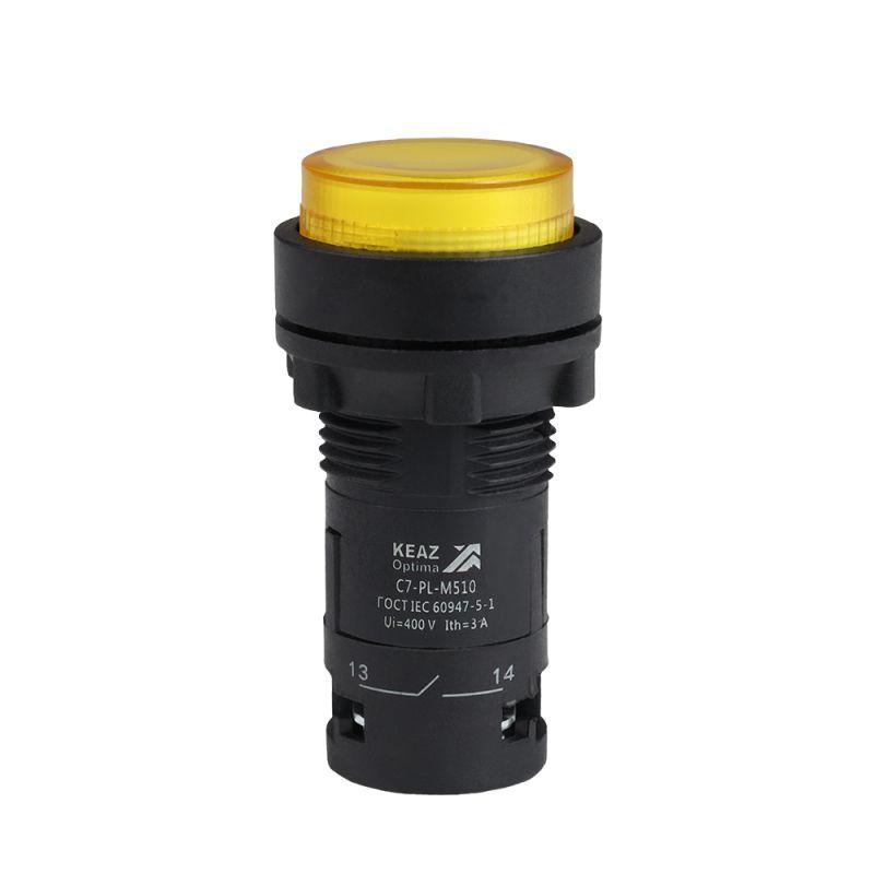 кнопка с подсветкой optisignal compact d22 с7-pl-m510 желт. 1но 230в ac xb7nw35m1 кэаз 362102 от BTSprom.by
