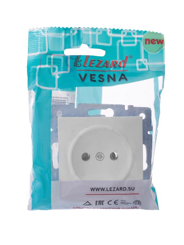 розетка 1-м сп vesna без заземл. пбт механизм бел. lezard 742-0288-121b от BTSprom.by