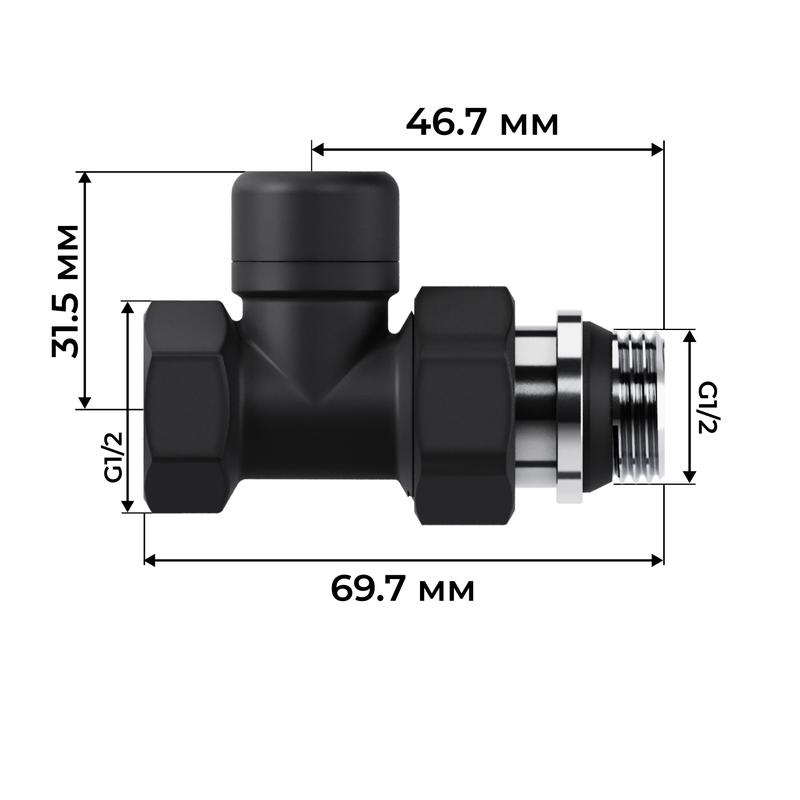  Набор термостатический прямой Design 1/2дюйм М30х1.5 черн. Royal Thermo НС-1640378 фото в каталоге от BTSprom.by