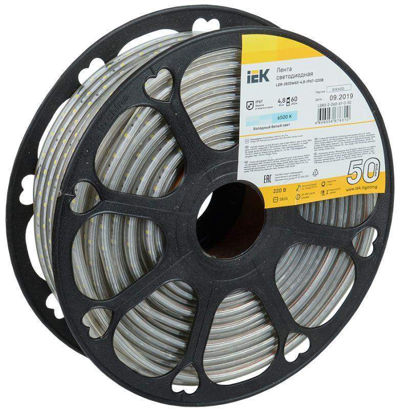 лента светодиодная led lsr-2835w60-4.8-ip67-220в (уп.50м) iek lsr3-2-060-67-0-50 от BTSprom.by