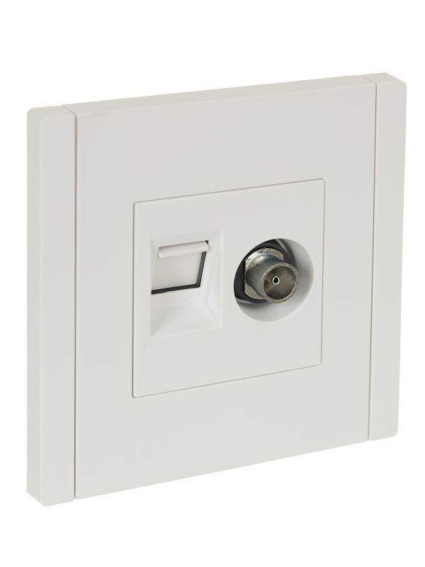 розетка 2-м tv+rj45 кат.6 forte&piano fp237 бел. iek fp-ak20-2-k01 от BTSprom.by
