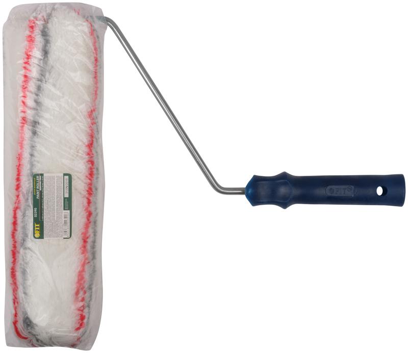  Валик полиакрил. нитяной профи с сер. и крас.полос. бюг. 8мм д. 55/91мм ворс 18мм 300мм бел. FIT 02390 фото в каталоге от BTSprom.by