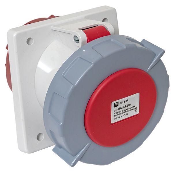  Розетка стационарная внутренняя угловая 4342 3Р+РЕ 63А 380В IP67 PROxima EKF ps-4342-63-380 фото в каталоге от BTSprom.by