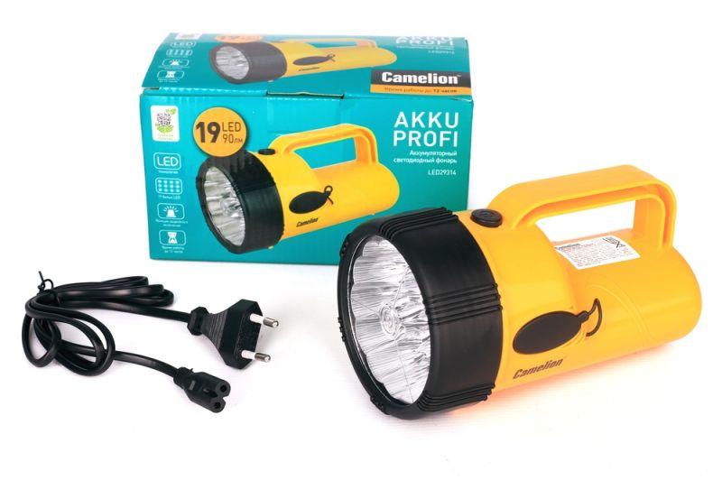 фонарь аккумуляторный led29314 19led аккум. 4в 2.3а.ч 220в желт. camelion 10471 от BTSprom.by