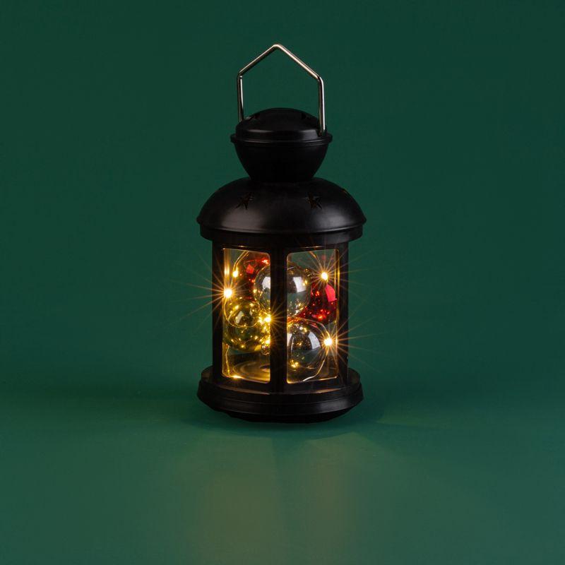  Фонарь декоративный 12х12х20.6см с шариками тепл. бел. корпус черн. Neon-Night 513-061 фото в каталоге от BTSprom.by