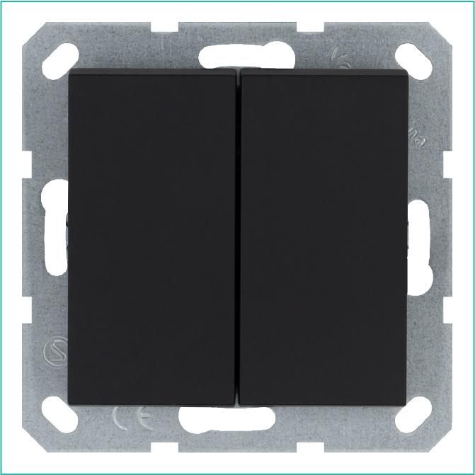 переключатель проходной 2-кл. 10а ip20 механизм черн. матов. soft touch jasmart g3022pb от BTSprom.by