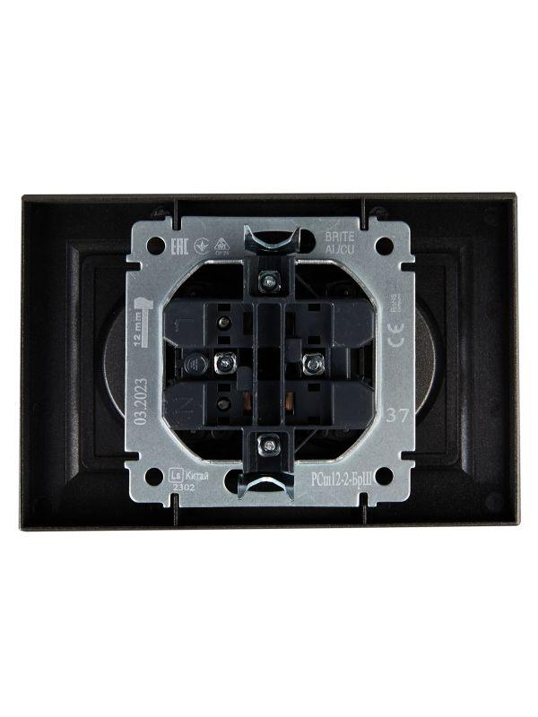  Розетка 2-м СП BRITE РСш12-2-БрШ 10А в сборе без заземл. защ. шторки шампань IEK BR-R23-10-K37-F фото в каталоге от BTSprom.by