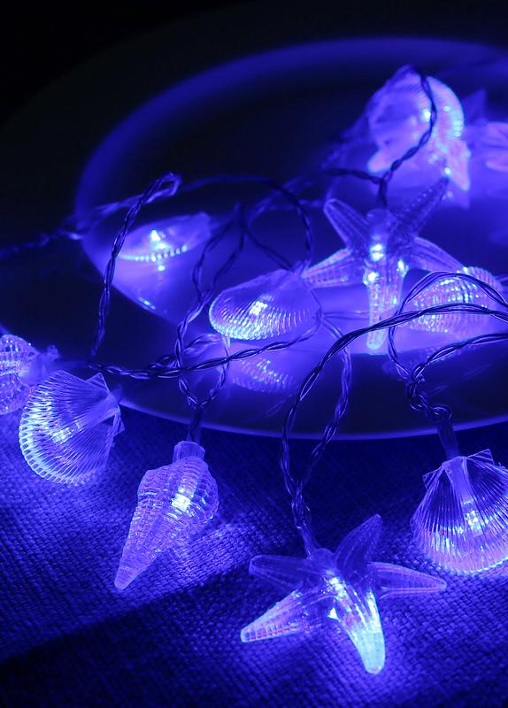 гирлянда светодиодная "морская" (ракушки звезды раковины) 20led 2.9+0.3м акрил син. космос koc_gir-b113 от BTSprom.by