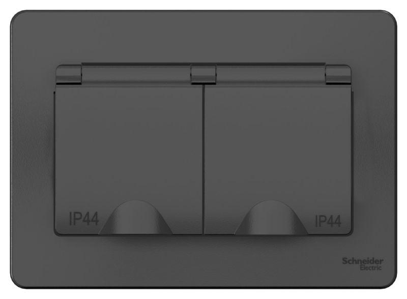  Розетка 2-м СП Blanca 16А IP44 250В с заземл. защ. шторки с крышкой антрацит SE BLNRS441126 фото в каталоге от BTSprom.by