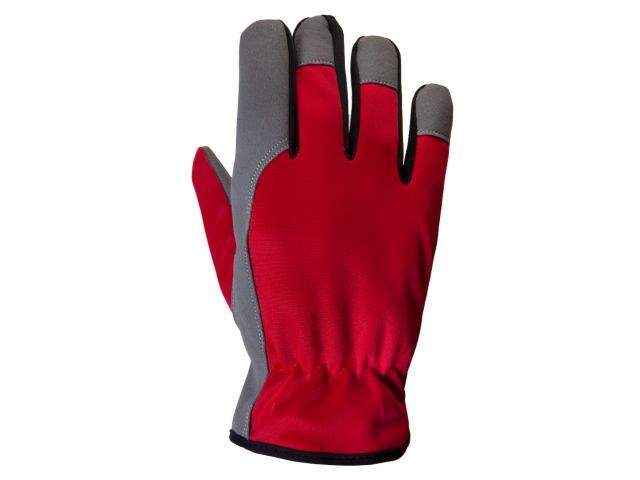 перчатки полиэфирные с ладонью из искусств. кожи, 8/m, красный/серый, jeta safety (можно стирать) от BTSprom.by